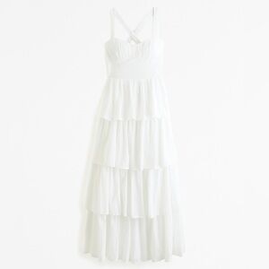 Abercrombie & Fitch Tiered Lace-Up Maxi Dress